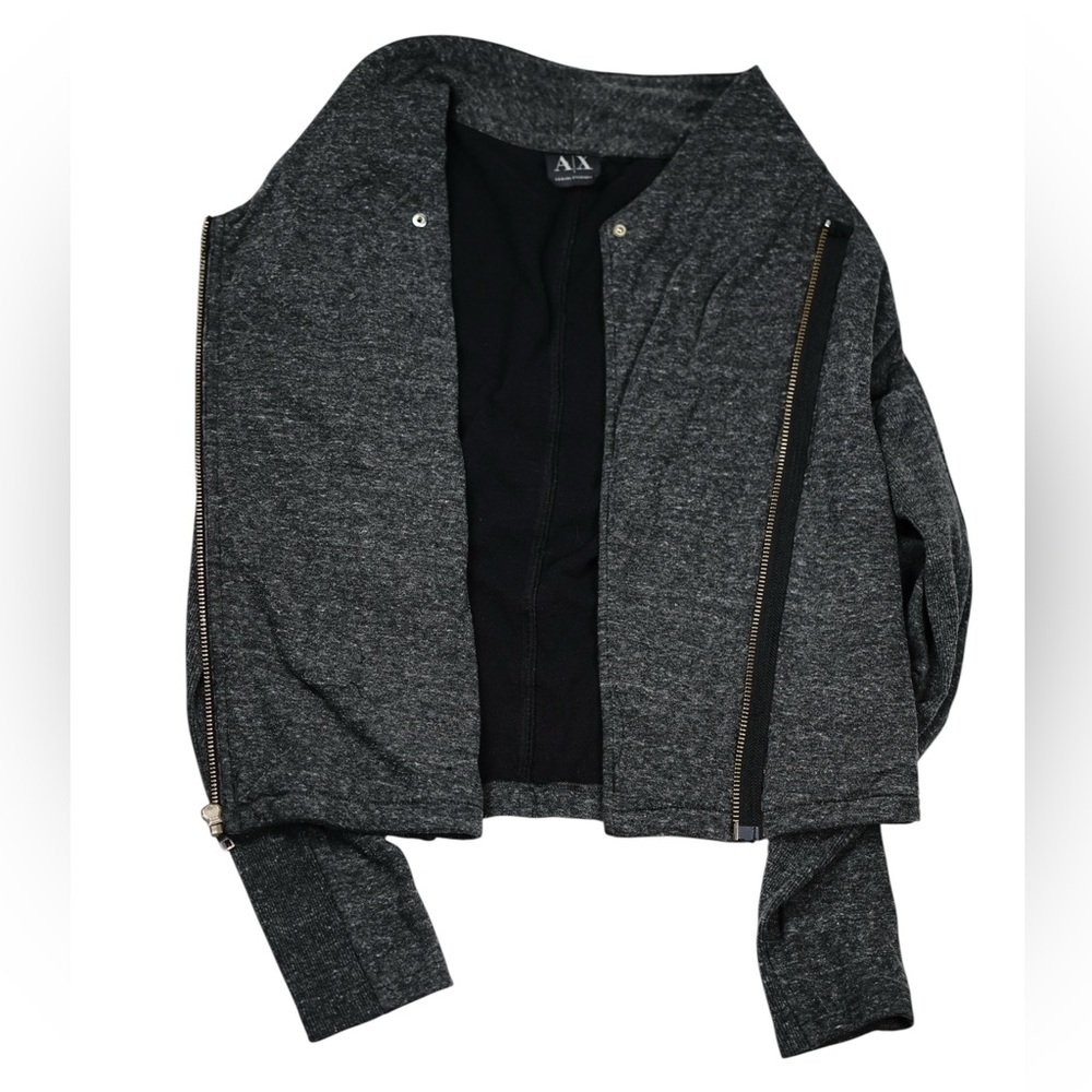 Armani Exchange Charcoal Gray Asymmetrical Zip Jacket – Women’s Size Medium - Picture 11 of 17